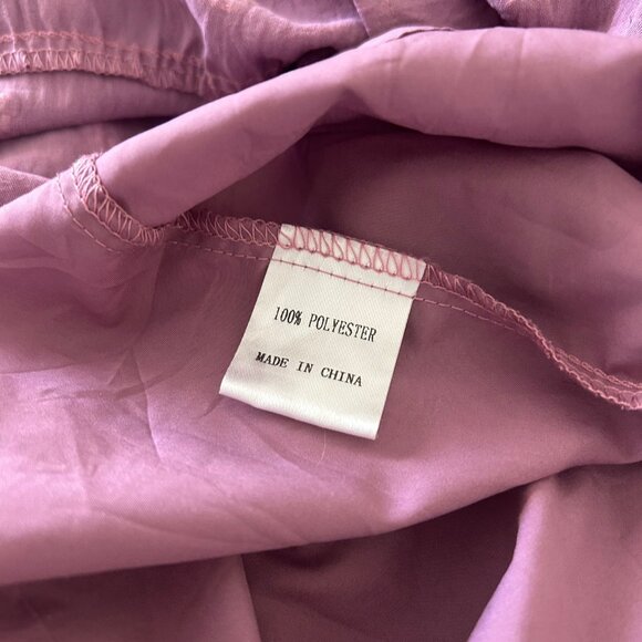 Zesica Dress Swiss Dot Tiered Maxi Womens Purple SZM Boho Style Long Sleeve - Picture 10 of 10